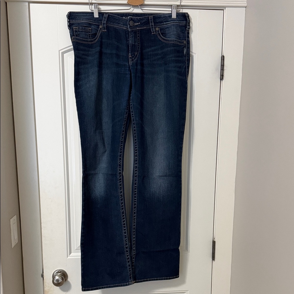 34 Tall - Silver Jeans Women's Dark Blue Boot Cut Jeans - Suki